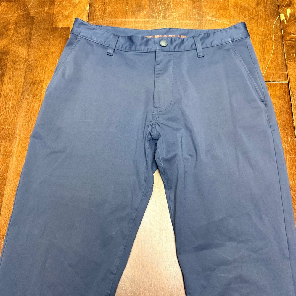 Rhone Commuter Pants Men 31 Blue Slim Fit Performance Trousers 100036